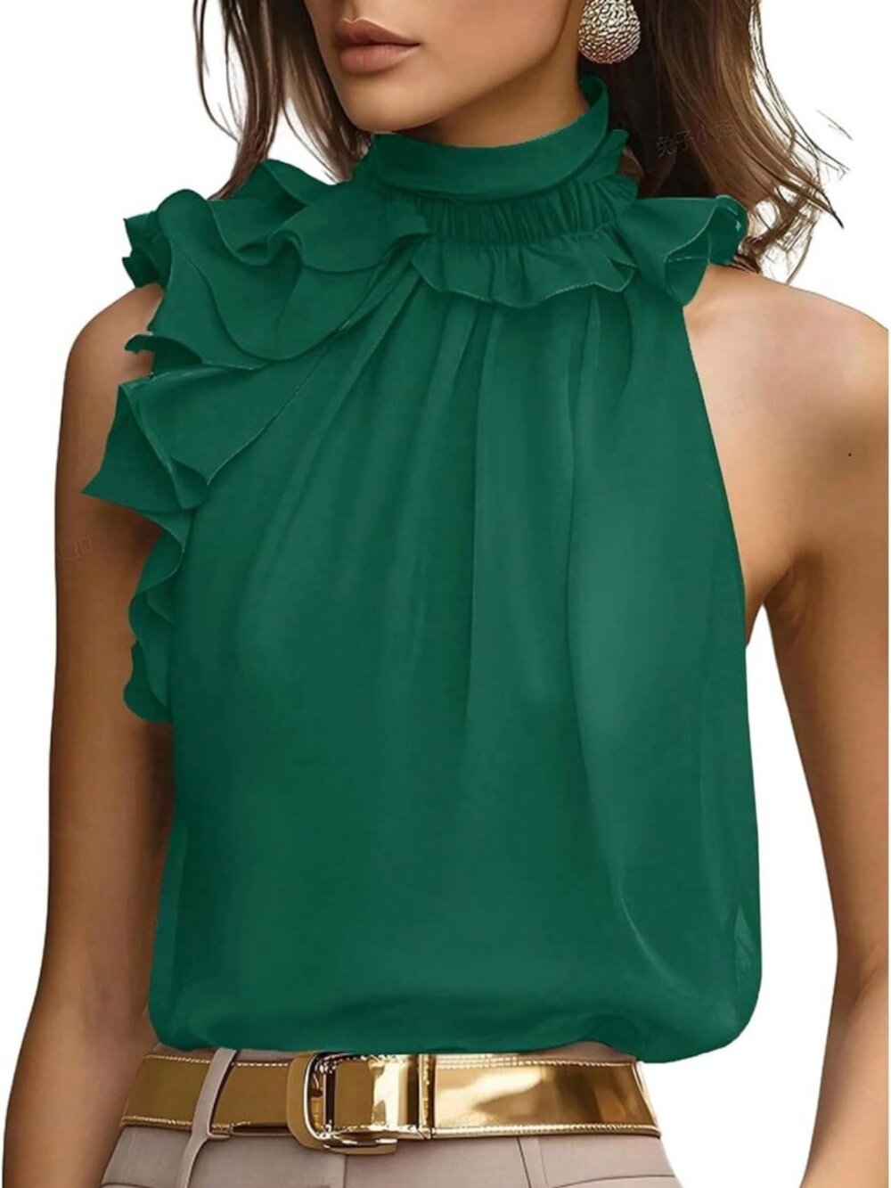 Elegant Halter Top Blouse for Women | Dressy Casual Wear, Stylish & Chic